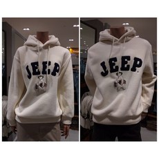 지프 [JEEP] JO4THU401 뽀글이 JEEP 곰 후드티