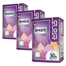 모나리자 화이트리 100%천연펄프화장지 3겹 30롤 3팩 두루마리휴지 롤휴지, 3개