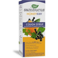 네이쳐스웨이 Nature's Way Sambucus HoneyBerry Cough Syrup with Black Elderberry Extract & Honey Support* 4, 4개