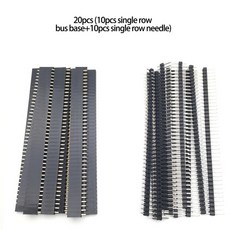1x40p 단일 행 핀 매칭 2.54mm 피치 암수 분리 10 쌍 20 개, 01 20pcs G751