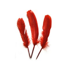 깃털 닭털 새털 diy재료 만들기재료 공예품, 01) 빨강