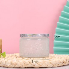 100ml 엠보싱 캔들 캔들 썬플라워 향초컵 유리 빈컵 뚜껑향 촛대 빈병, 색깔3, 하나