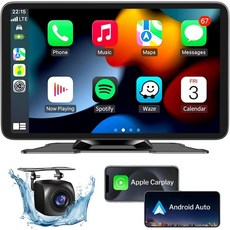 자동차용 밴트루 휴대용 애플 카플레이 화면 7인치 HD 터치스크린 백업 카메라 GPS 내비게이션 미러 링크 블루투스 음성 제어 1224V FMAUX, 1개
