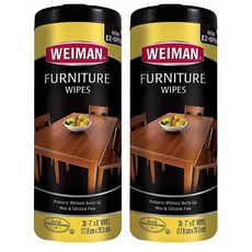 Weiman 목제 가구 클리닝 티슈 30입 2팩 Weiman Wood Cleaner and Polish Wipes - 2 Pack - Non-Toxic for Furniture, 2개