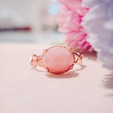 골든듀핑크오팔반지