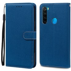 샤오미 레드미 노트 8 케이스 지갑 8T 용 소프트 실리콘, 02 Navy blue, 1개