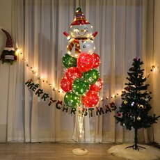 [피앤비유니티] 라이트 크리스마스 풍선꽂이 기둥세트 모음, C01) LED스마일스노우맨, 1세트