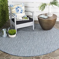 EOM Courtyard Collection CY8022-36821 Indoor Out [4 Round- Navy／Grey] - E0877082LRMPFY1, 4 Round- Navy／Grey