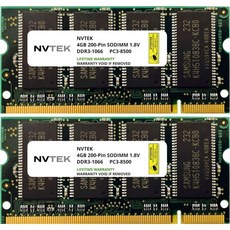 8GB (2X4GB) DDR3 1066MHZ PC38500 비ECC SODIMM KIT NVTEK 노트북 AIO PC 컴퓨터 메모리