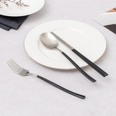브리앙뜨 펄인러브 수저+포크세트, 1세트, 숟가락+젓가락+포크, 블랙 1세트, 숟가락+젓가락+포크, 블랙