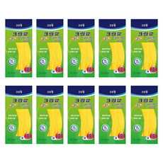 크린랲 면코팅 고무장갑 중, 옐로우색상, 10개, 중(M)
