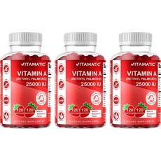 Vitamatic 비타민A 25000 IU 120구미 x3, 120정, 3개