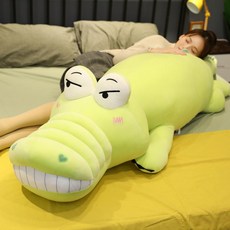 크리스 정품 안고자는 시원한 바디필로우 애착인형 모든크기, 연한 녹색 (재미있는 악어) (Q 폭탄 다운 면직물 업그레이드)