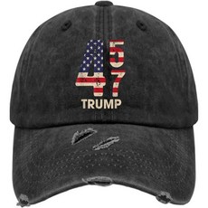 Trump 2024 45 47 빈티지 성조기 레트로 4547 모자 s Washed Distressed