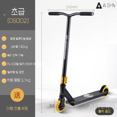 스턴트스쿠터 묘기용 킥보드 취미 수동 묘기, A. DS002블랙+골드, 1개