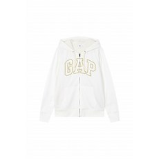 GAP Adults 갭 여성 22년 FALL 골든 로고 셰르파 후드 집업_화이트 1019903