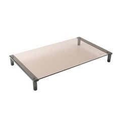 컴스마트 Coms 1단 모니터 높이조절 스탠드 520 x 310 mm LC3049, 브론즈(유리) + 블랙(프레임), 1개