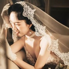 레트로 디자인 복고풍 셀프 웨딩 베일 촬영 용품