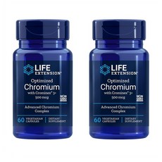 라이프 익스텐션 옵티마이즈드 크로뮴 500mcg 100정 2개 Life Extension Optimized Chromium with Crominex 3+ 500 mcg 60 Vegetarian Capsules, 1개
