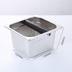 해외 찌꺼기 버킷 304 스테인레스 스틸 커피 노킹 슬래그 탱크 폐기물 찌꺼기 버킷 분말 찌꺼기 탱크 실리콘 롤러넉박스-21490, 단일옵션, 옵션01