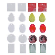 패션 10 PCS 보석 캐스팅 금형 펜던트 실리콘 곰팡이 수지 수지 곰팡이 매달려 홀 키 체인 금형 DIY EASY RELEASE, 분명한, 분명한, 10개