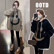 수유 외출복 루즈핏 빅사이즈 스웨터 나른하고 루즈핏 스마일 니트 상의 와이드