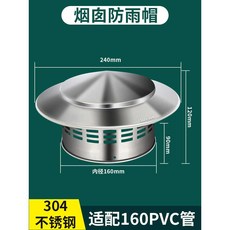 연통 역풍 방지기 펠렛 벽난로 배기 연도 화목난로 굴뚝 부속품 장작 보호망, 2. 레인캡 160mm