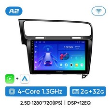 멀티 Ainavi 자동차 라디오 폭스바겐 VW 골프 7 MK7 GTI 무선 카플레이 안드로이드 13 자동 멀티미디어 스테레오 비디오 플레이어 2Din, A2 2G 32G Black