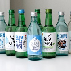 소주 스티커(6매) 주문제작 참이슬 이즈백 좋은데이 술 굿즈 포장, 6개, [ 진로 C타입(사진) ]