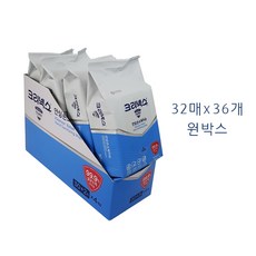  크리넥스 안심 손소독티슈 32매 리필형 살균소독 36개입 원박스, 36개 