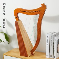 세가 마호가니 원목 미니 하프 리라 lyre 서양 악기 휴대용 소형 집콕 교육용 입문 초보 레슨 15 19 줄, A. 15현 하프(마호가니원목,약38*61cm)