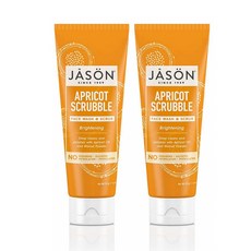 JASON 제이슨 브라이트닝 애프리콧 페이스워시 스크럽 4oz(113g) 2팩 Brightening Apricot Scrubble Face Wash & Scrub, 2개