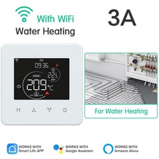 전기 바닥 난방용 스마트 투야 와이파이 온도조절기 가스 보일러 디지털 온도 리모컨 알렉사 구글, 1개, 2) Water Heating - 100-240V
