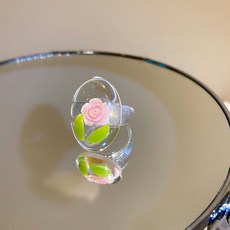 아크릴큐빅반지