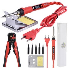 389992 / 와이어 스트립퍼와 JCD 납땜 인두 키트 220V 80W LCD 솔더 용접 도구 세라믹 히터 다기능 스트립 핑거, 80W 220V, CHINA