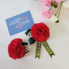 어버이날 스승의날 레드 빨간 빨강 빅 큰 카네이션 꽃 코사지 브로치 뱃지 부모님 엄마 아빠 선물 스승의날 여자 여 선생님 코르사주 12, 감사합니다꽃코사지
