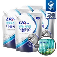 [애경] 리큐 빨래와 세탁조 더블케어 액체세제 리필 2.1L x4개 +세제300ml 3개증정, 세탁조 더블케어 드럼용 리필 2.1L x4개