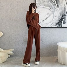 ZIGODAG 여성 가을 겨울용 빅사이즈 캐주얼 세트 여성 운동 세트 긴팔 티셔츠 바지 투피스 긴팔 자켓 바지 세트 ZKYYBD51807