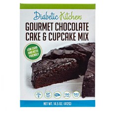 다이아베틱 키친 초콜릿 케이크 컵케이크 믹스 412g 2팩 Diabetic Kitchen Keto Chocolate Cake Mix, 2개