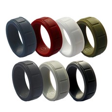STK7 조각 8mm 와이드 유연한 고무 실리콘 웨딩 손가락 반지 밴드