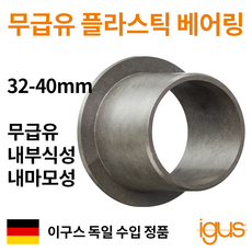 한국이구스 베어링 32-40mm iglidur G 독일 정품 플랜지 DU 부싱 무급유 내마모성 플라스틱 베어링, 내경 35mm:GFM-3539-058
