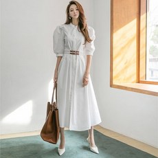 딘트 [딘트] D4188 벨트 원피스(WHITE L사이즈 제작)