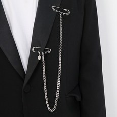 [팔찌증정] 베이스클레프 옷핀 브로치 자켓 체인 브로치 더블 연예인 패션 CLEF DOUBLE Brooch