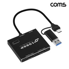 컴스마트 1080P 60Hz FHD USB A/C타입-듀얼 HDMI 아답터 OU078, 1개, 혼합색상, 15cm