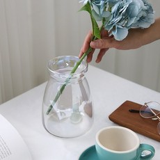 오로라 홀로그램 유리 화병 와이드 15.5 인테리어화병, 단품