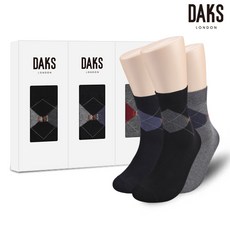 DAKS DAKS양말 남성 설 선물세트 명품양말 정장용 깔끔하고 세련된 다이아몬드 패턴 애플아울렛 엘르양말 사상점 337 3족 - 닥스정장세트