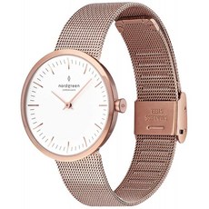 노드 그린 인피니티 스칸디나비아 로즈 골드 남성용 시계 아날로그 40mm (대형) 로즈 골드 메쉬 스트랩