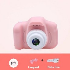 어린이 키즈 카메라 교육 완구 아기 선물 미니 디지털 카메라 1080P 프로젝션 비디오 카메라 2 인치 디스플레이 화면, 1개, Pink