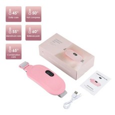 전기 마사지 진동기 생리 난방 릴리프 패드 허리 복부 온열 여성 기간 경련 벨트 충전식, Type 4 Pink Color, USB cable 5V