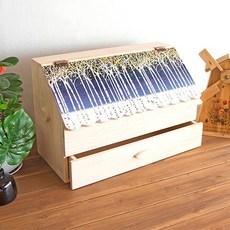  [서운아트] 예쁜 원목 서랍 다용도함 (특대) 2종 화장품정리함/화장품정리대, 별을 쏘다, 1개 